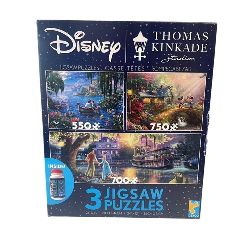 Ceaco Disney Thomas Kinkade Studios 3 Jigsaw Puzzles 550 750 700-Piece